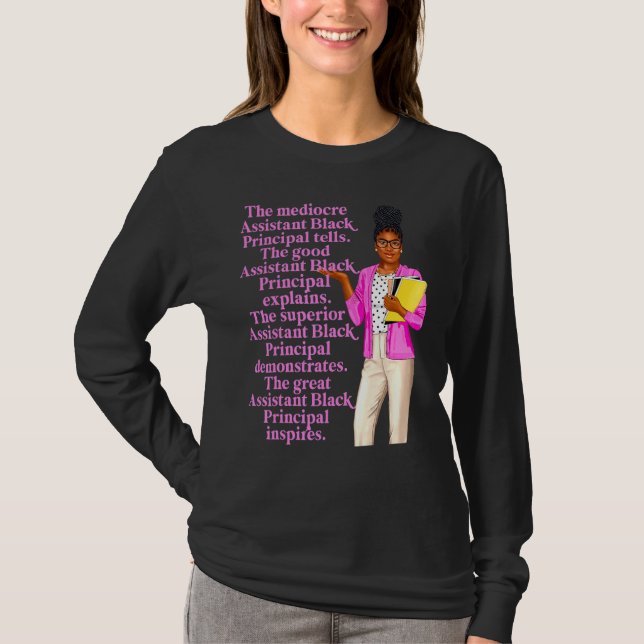 Underbar svart assistent, rektor i skolan t shirt (Framsida)