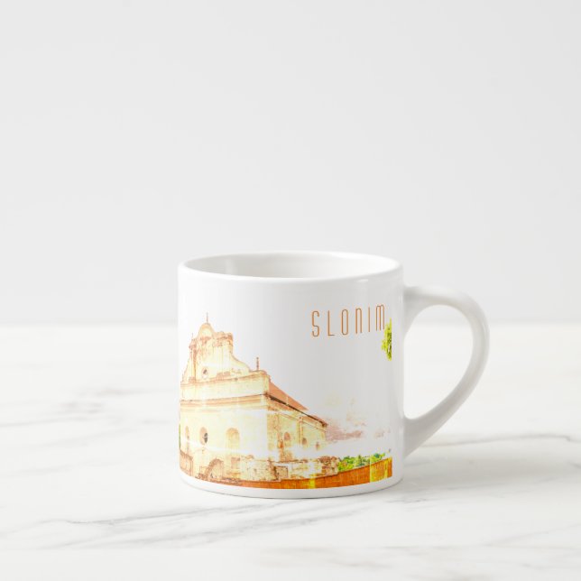 Underbar synagogararkitektur i Vitryssland Slonim Espressomugg (Höger)