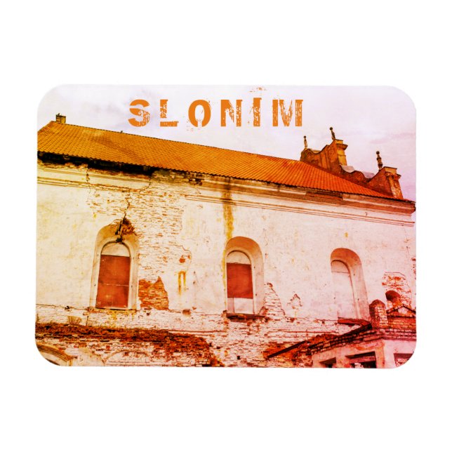 Underbar synagogararkitektur i Vitryssland Slonim Magnet (Horisontell)