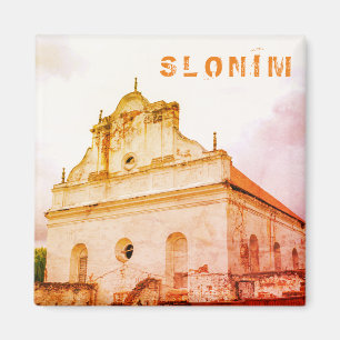 Underbar synagogararkitektur i Vitryssland Slonim Magnet