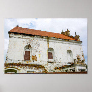 Underbar synagogararkitektur i Vitryssland Slonim Poster