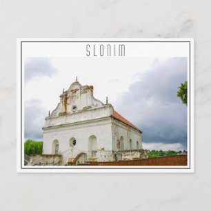 Underbar synagogararkitektur i Vitryssland Slonim Vykort