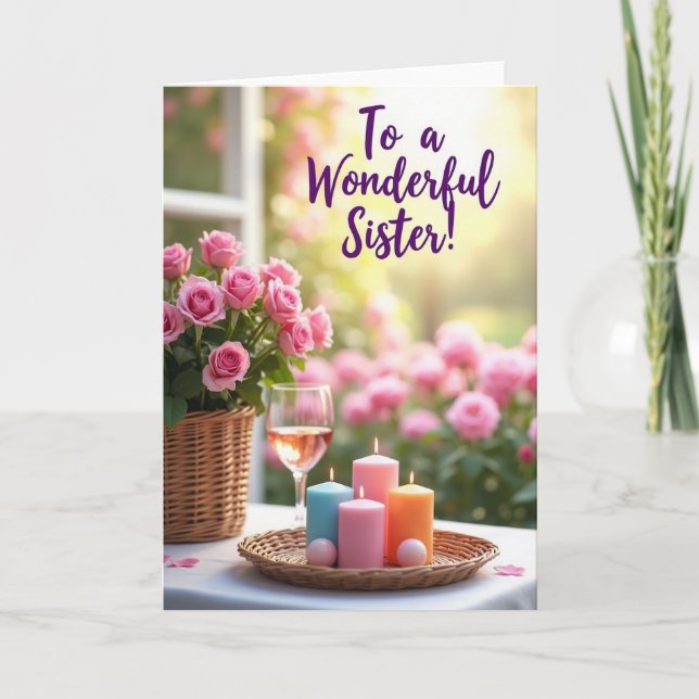 Underbar syster blommig kort (Framsida)