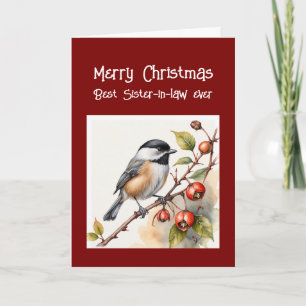 Underbar syster-i-law Chickadee Bird Helgkort