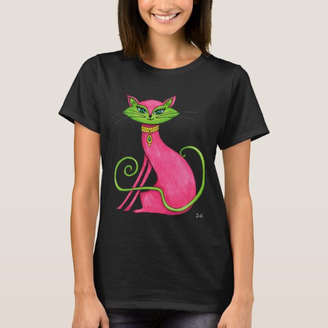 Underbar t-shirt med fantasifull katt! (Framsida)