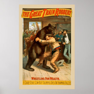 Underbar tågröverivintage affisch