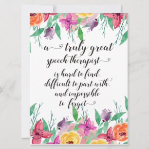 Underbar tal-terapeut tack för att du presenterade kort