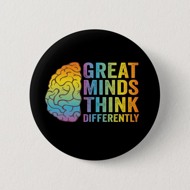 Underbar Tänka vid olika tillfällen Adhd Neurodive Knapp (Framsida)