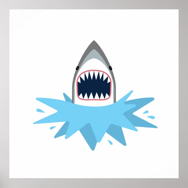 Underbar Tecknad för vithaj Poster (Framsidan)