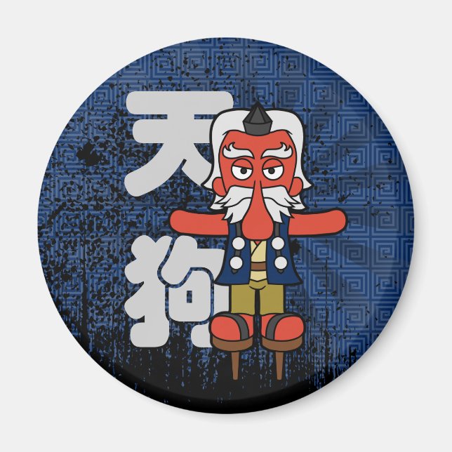 Underbar Tengu Yokai Grunge Magnet (Framsidan)
