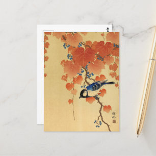 Underbar Tit på Paulownia Gren av Ohara Koson Vykort