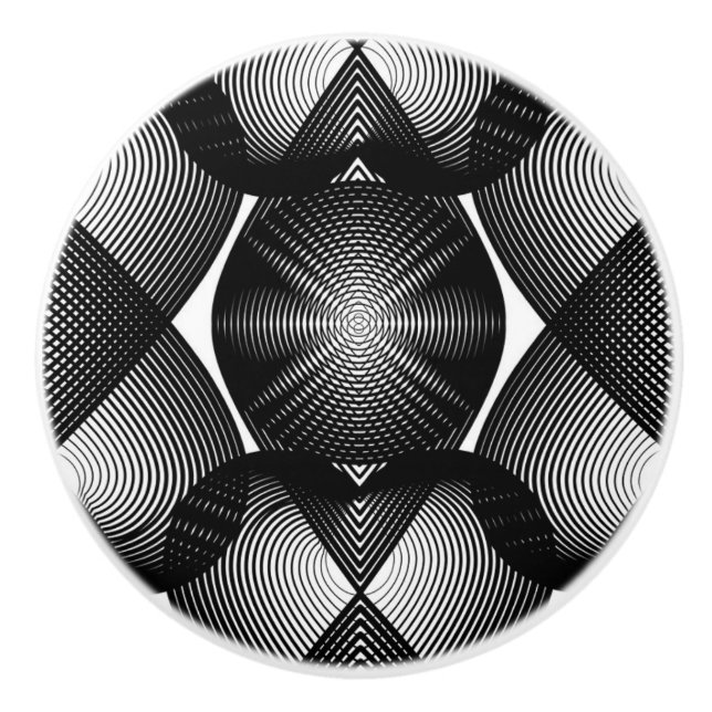 Underbar Tittar svart och vit keramisk knopp/ Dra Knopp (Framsidan)