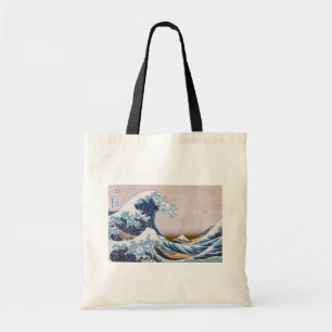 Underbar Tsunami Wave av Hokusai från Kanagawa Jap Tygkasse
