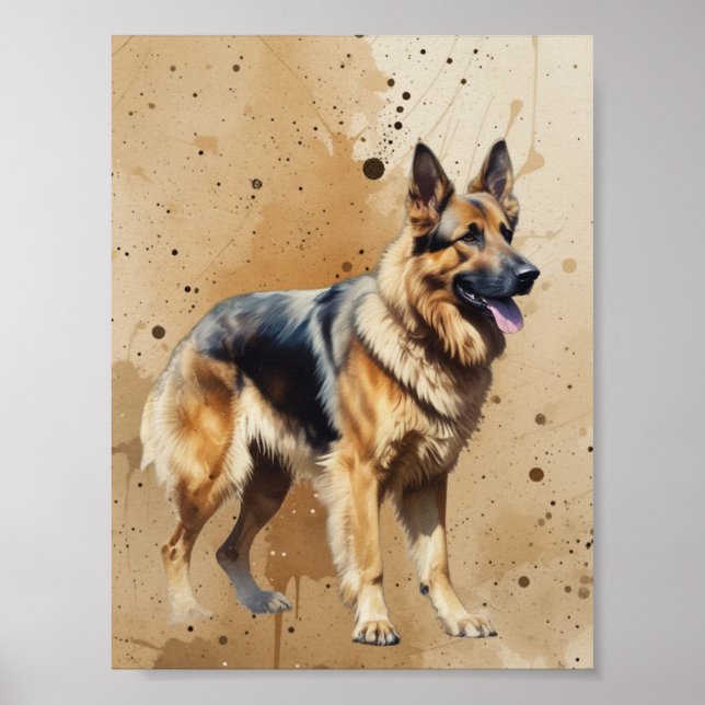 Underbar tysk schäferhund husdjur hund djur poster (Framsidan)