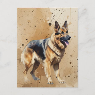 Underbar tysk schäferhund husdjur hund djur vykort