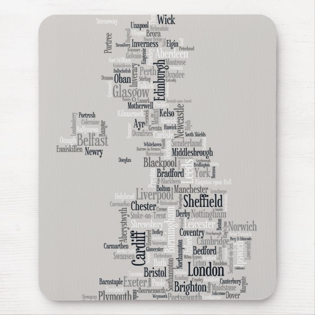 Underbar UK City Text Karta Musmatta (Framsidan)