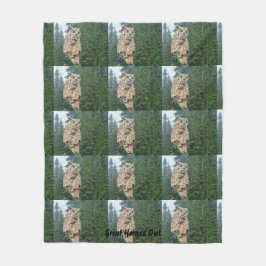 Underbar ullfilt för Horned uggla Fleecefilt