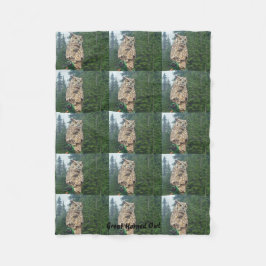 Underbar ullfilt för Horned uggla Fleecefilt