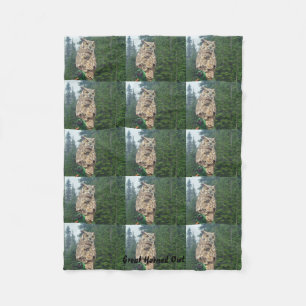 Underbar ullfilt för Horned uggla Fleecefilt