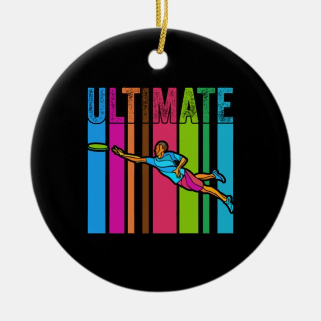 Underbar Ultimate Frisbee Motif Gift Julgransprydnad Keramik (Framsidan)