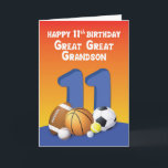 Underbar Underbar Grandson 11:e födelsedagsdagen S Kort<br><div class="desc">På kortets framsida har vi elva nummer som mittpunkt omgiven av en samling olika idrottsgrenar i bollar. Du gissade det höger,  det här kortet är för en idrottsfanatisk underbar underbar barnson som firar en elfte årsdag.</div>