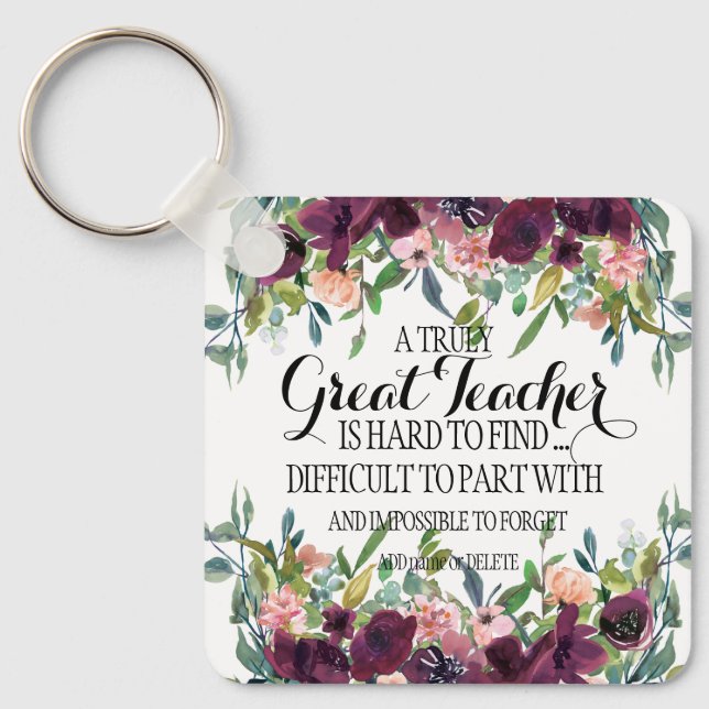 Underbar Underbar lärartack för att du uppskattar  Nyckelring (Framsida)