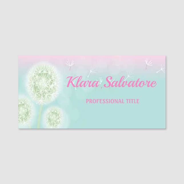 underbar Underbar Perfekt Dandelion Namnbricka (Framsida)