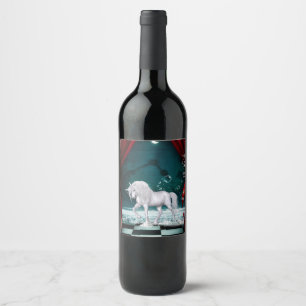 Underbar unicorn vinflaska etikett