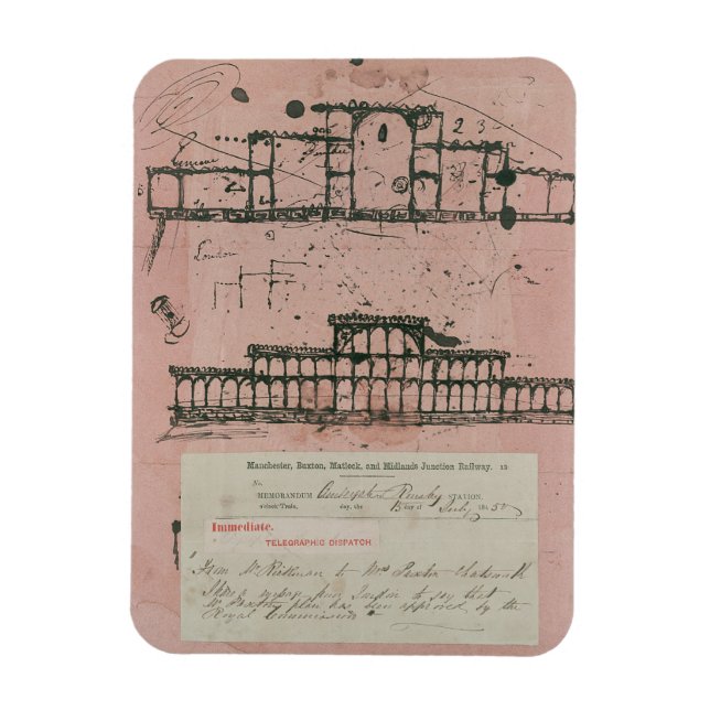 Underbar utställning, 1851: första teckningen för  magnet (Vertikal)