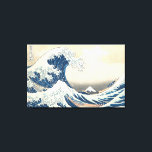 Underbar våg av Kanagawa av Hokusai circa 1831 Canvastryck<br><div class="desc">Underbar Wave av Kanagawa av Hokusai circa 1831 ... 35, 59 x 22, 94 x 1, 5 tum ... Prussian Blue. En av 36 vyer från Mount Fuji i Japan. Vid målningen svälls arbetsytan runt, så lite arbete finns på ändarna här. Om du vill att hela målningen ska visas på...</div>