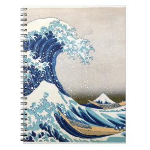Underbar våg av Kanagawa Hokusai Fine Art Anteckningsbok Med Spiral