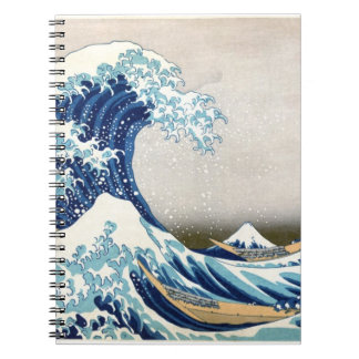 Underbar våg av Kanagawa Hokusai Fine Art Anteckningsbok Med Spiral
