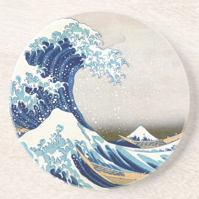 Underbar våg av Kanagawa Hokusai Fine Art Underlägg (Framsidan)