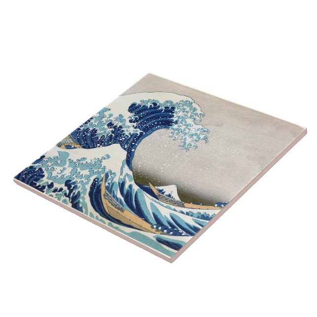 Underbar våg av Kanagawa Hokusai japansk finkonst Kakelplatta (Sidan)