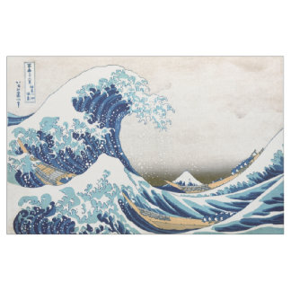 Underbar våg av Kanagawa Hokusai japansk finkonst Tyg