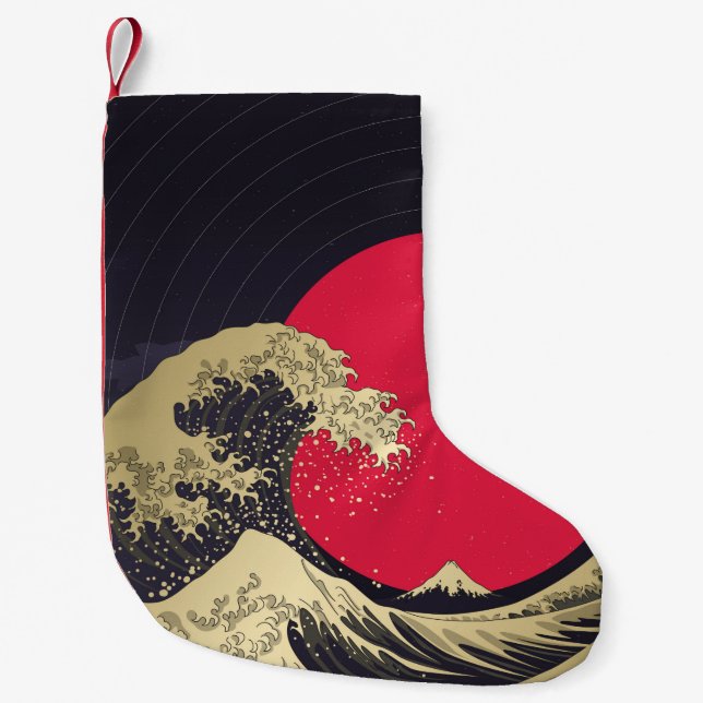 "Underbar våg av kanagawa". Hokusai, japansk våg i Liten Julstrumpa (Framsidan)
