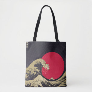 "Underbar våg av kanagawa". Hokusai, japansk våg i Tygkasse