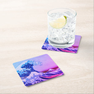 Underbar våg av Kanagawa & Japansk Art /Japan Underlägg Papper Kvadrat