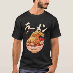 Underbar våg av Ramen Japan Tsunami Noodle Soppa A T Shirt