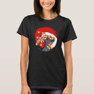 Underbar våg av Shiba Inu Hund Japanska Akita Kana T Shirt