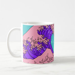 Underbar våg i Vaporwave Pop Art stil. Visa på Kaffemugg