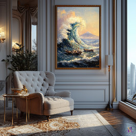 Underbar våg inspirerad av intryckare poster