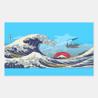 Underbar våg rektangulärt klistermärke