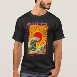Underbar våg Stigning japansk Vaporwave i Sol Japa T Shirt
