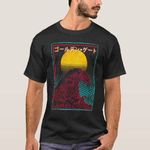 Underbar våg Stigning japansk Vaporwave i Sol Japa T Shirt