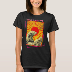 Underbar våg Stigning japansk Vaporwave i Sol Japa T Shirt