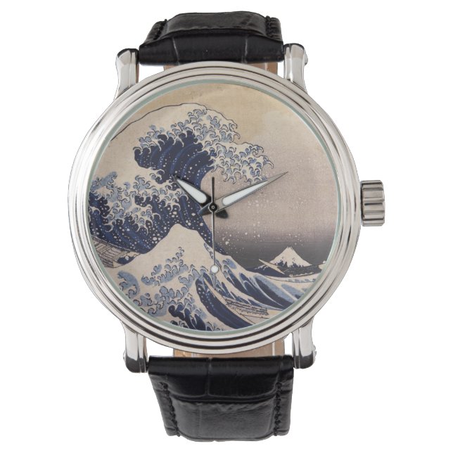 Underbar våg utanför Kanagawas Kusten av Hokusai Armbandsur (Framsida)