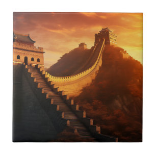 Underbar vägg av China solnedgång - Majestisk Kakelplatta
