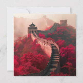 Underbar vägg för China på hösten - Scenrött