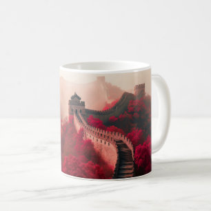 Underbar vägg för China på hösten - Scenrött Kaffemugg